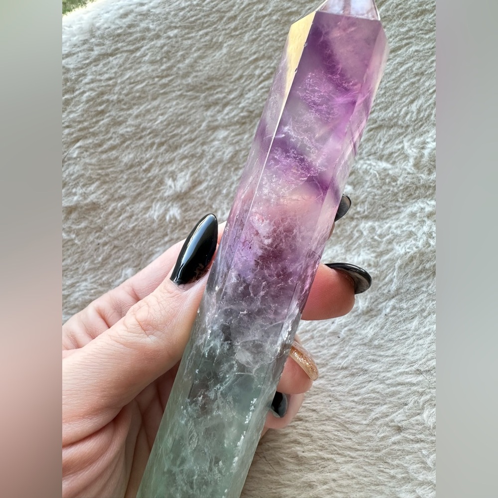 Rainbow Fluorite Crystal Tower